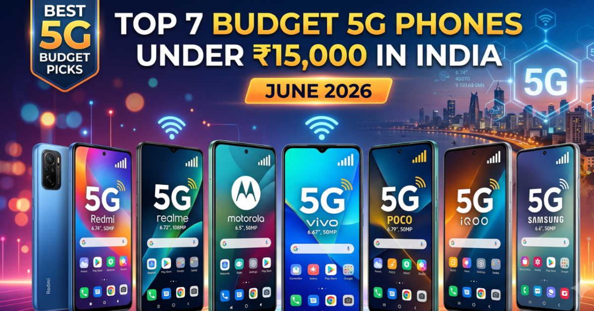 Top 7 Budget 5G Phones Under ₹15,000 in India (June 2026)